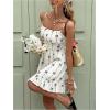 image:imageFloerns Womens Sleeveless Backless Tiered Mini Dresses Shirred Textured Cami DressesWhite Bowknot