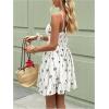 image:imageFloerns Womens Sleeveless Backless Tiered Mini Dresses Shirred Textured Cami DressesWhite Bowknot
