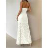 image:imageFloerns Womens Strapless Tube Dress High Split Bodycon Maxi Wedding Guest DressWhite