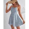 image:imageFloerns Womens Summer Ditsy Floral Backless Tie Back Sleeveless Cami Mini DressBlue Sky