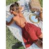 image:imageFloerns Womens Summer Ditsy Floral Backless Tie Back Sleeveless Cami Mini DressRed