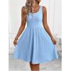 image:imageFloerns Womens Summer Short Dress Sleeveless Square Neck Eyelet Embroidery Beach A Line DressesBlue