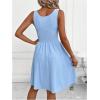image:imageFloerns Womens Summer Short Dress Sleeveless Square Neck Eyelet Embroidery Beach A Line DressesBlue