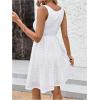 image:imageFloerns Womens Summer Short Dress Sleeveless Square Neck Eyelet Embroidery Beach A Line DressesWhite