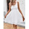 image:imageFloerns Womens Summer Short Dress Sleeveless Square Neck Eyelet Embroidery Beach A Line DressesWhite