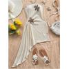 image:imageFloerns Womens Summer Sundress Metal Starfish Asymmetrical Hem Tube Beach Vacation ClothesApricot