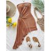 image:imageFloerns Womens Summer Sundress Metal Starfish Asymmetrical Hem Tube Beach Vacation ClothesOrange