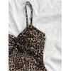 image:imageFloerns Womens Summer Tropical Twist Front Ruched Ruffle Hem Bodycon Cami DressBrown Cheetah
