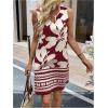 image:imageFloerns Womens Summer Vacation Cut Out Floral Dress Sleeveless Crewneck Beach Tunic Tank DressMaroon