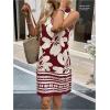 image:imageFloerns Womens Summer Vacation Cut Out Floral Dress Sleeveless Crewneck Beach Tunic Tank DressMaroon