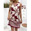 image:imageFloerns Womens Summer Vacation Cut Out Floral Dress Sleeveless Crewneck Beach Tunic Tank DressMaroon