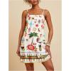 image:imageFloerns Womens Tropical Sleeveless Cami Dress Loose Holiday A Line Mini DressesBeige Multi