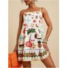 image:imageFloerns Womens Tropical Sleeveless Cami Dress Loose Holiday A Line Mini DressesBeige Multi