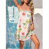 image:imageFloerns Womens Tropical Sleeveless Cami Dress Loose Holiday A Line Mini DressesBeige and Pink