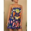 image:imageFloerns Womens Tropical Sleeveless Cami Dress Loose Holiday A Line Mini DressesDark Blue