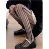 image:imageFloerns Womens Vintage Vertical Striped Fishnet Mesh Pantyhose Tights Retro StockingsBlack