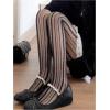 image:imageFloerns Womens Vintage Vertical Striped Fishnet Mesh Pantyhose Tights Retro StockingsBlack