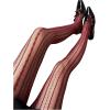 image:imageFloerns Womens Vintage Vertical Striped Fishnet Mesh Pantyhose Tights Retro StockingsBurgundy