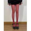 image:imageFloerns Womens Vintage Vertical Striped Fishnet Mesh Pantyhose Tights Retro StockingsBurgundy