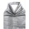 image:imageFloerns Womens Y2k Sexy PU Letter Halter Tops Draped Backless Sleeveless Ruched Concert Club Going Out TopsSilver