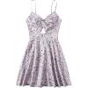 image:imageFloerns Womens Boho Floral Print Twist Front Cami A Line Mini DressPurple