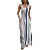 image:imageFloerns Womens Boho Striped Tank Maxi Dress Sleeveless Scoop Neck Summer Vacation Long DressesBlue Striped