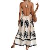 image:imageFloerns Womens Boho Tribal Halter Dress Sleeveless Backless A Line Long DressesBeige Multi