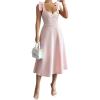image:imageFloerns Womens Elegant Wedding Guest Dresses Bow Flare Ruffle Cocktail Party Summer Midi DressPink