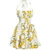 image:imageFloerns Womens Floral Halter Ruffle Tiered Cute Summer Mini Dress Milkmaid Vacation SundressYellow Lemon