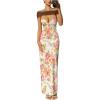 image:imageFloerns Womens Summer Floral Maxi Dress Lace Up Backless Beach Wedding Guest DressesBeige Multi