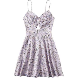 image:imageFloerns Womens Boho Floral Print Twist Front Cami A Line Mini DressPurple