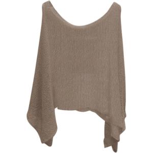 image:imageFloerns Womens Dolman Sleeve Poncho Shrug Knit Lightweight Cover Up Sweater TopBrown