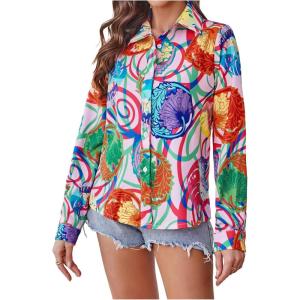 image:imageFloerns Womens Elegant Cowl Neck Blouse Top Cold Shoulder Long Sleeve Shirts with ScarfMulticolor