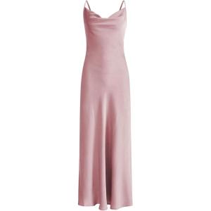 image:imageFloerns Womens Spaghetti Strap Cowl Neck Long Slip Satin Silk Midi DressPink