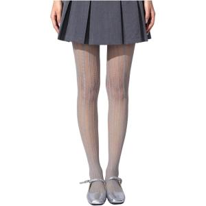 image:imageFloerns Womens Vintage Vertical Striped Fishnet Mesh Pantyhose Tights Retro StockingsGrey