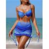 image:imageFloerns Womens 3 Piece Bikini Set Cheeky Swimsuit with Ruffle Beach Cover Up Skirt