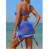 image:imageFloerns Womens 3 Piece Bikini Set Cheeky Swimsuit with Ruffle Beach Cover Up Skirt