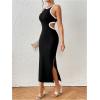 image:imageFloerns Womens Cut Out Bodycon Dress Sleeveless Summer Outfit Slit Long DressesBlack
