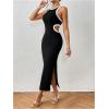 image:imageFloerns Womens Cut Out Bodycon Dress Sleeveless Summer Outfit Slit Long DressesBlack