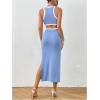 image:imageFloerns Womens Cut Out Bodycon Dress Sleeveless Summer Outfit Slit Long DressesBlue