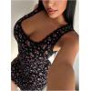 image:imageFloerns Womens Ditsy Floral Lace Trim Mini Dress Summer Sleeveless Bodycon Going Out DressesBlack