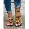 image:imageFloerns Womens Elegant Metal Ring Flat Sandals Summer Vacation Open Toe Slides SandalsBlack