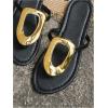 image:imageFloerns Womens Elegant Metal Ring Flat Sandals Summer Vacation Open Toe Slides SandalsBlack