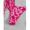 image:imageFloerns Womens Floral Bead Tankini Swimsuit 2 Piece Halter String Tie Side Bathing SuitHot Pink