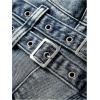 image:imageFloerns Womens Grunge Sleeveless Hater Backless Hip Hop Fringe Trim Vest Denim TopsLight Blue