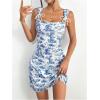 image:imageFloerns Womens Leopard Print Mesh Bodycon Mini Dress Sleeveless Bowknot Y2k DressesLight Blue and White