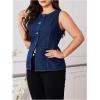 image:imageFloerns Womens Plus Size Button Front Denim Tops Sleeveless Tank Casual ShirtsBlue