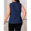 image:imageFloerns Womens Plus Size Button Front Denim Tops Sleeveless Tank Casual ShirtsBlue