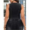 image:imageFloerns Womens Plus Size Embroidery Denim Vest Sleeveless Button Down Jean WaistcoatBlack