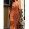 image:imageFloerns Womens Sexy Knitted Sweater Bodycorn Dress Low Cut Sleeveless Slit Party Cocktail Maxi DressesOrange